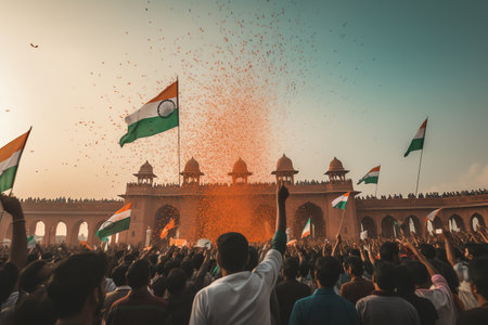 People celebrating India Republic Dayの素材
