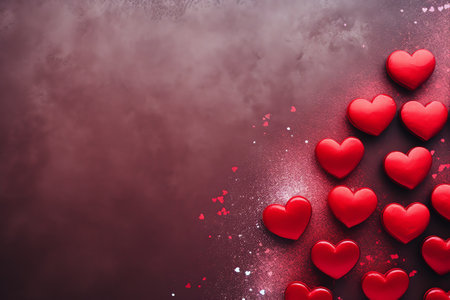 valentine day background with hearts and rosesの素材