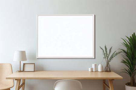 blank frame in modern home interior mockup backgroundの素材