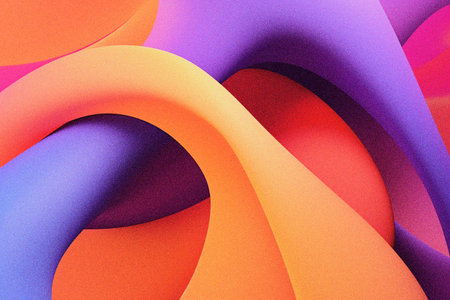 orange magenta purple grainy abstract wavy fluid background with noise texture for header poster banner backdrop designの写真素材