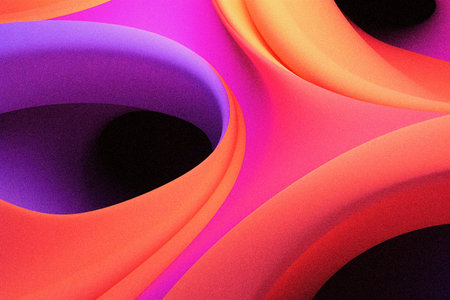 orange magenta purple grainy abstract wavy fluid background with noise texture for header poster banner backdrop designの写真素材