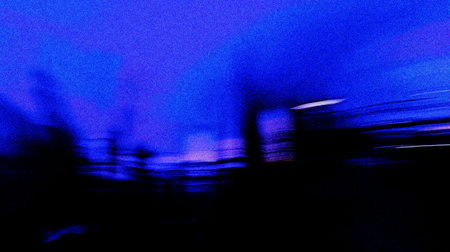 blue and black grainy abstract speed blur background with noise texture for header poster banner backdrop designの写真素材
