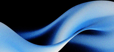 abstract blue wavy gradient  background with grain and noise texture for header poster banner backdrop designの写真素材