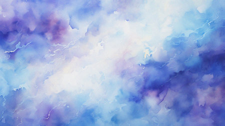 watercolor painting of abstract cloud sky nebula galaxy with purple blue and gold for background elementの写真素材