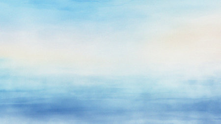 watercolor painting of abstract ocean horizon sunset background templateの写真素材