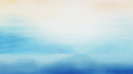 watercolor painting of abstract ocean horizon sunset background templateの写真素材