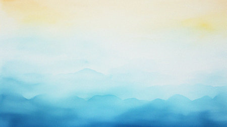 watercolor painting of abstract ocean horizon sunset background templateの写真素材