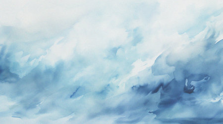 gray and blue cloudy wave abstract watercolor background templateの写真素材