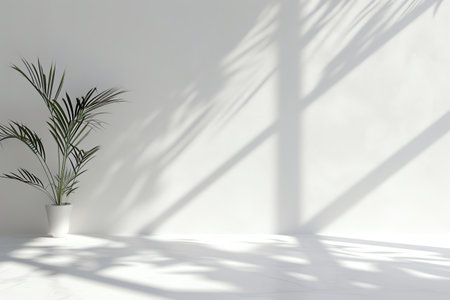 Yellow wall with drop shadow and light for background banner templateの素材