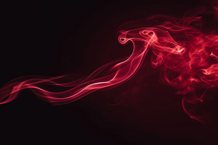 abstract red smoke on black backgroundの素材