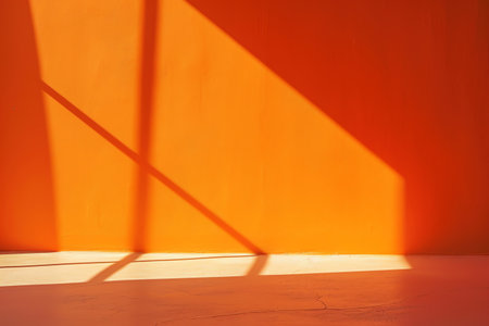 Orange wall with drop shadow and light for background banner templateの素材