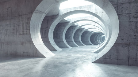 abstract futuristic architecture with empty concrete floorの素材