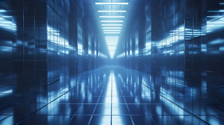 Elegant futuristic light and reflection with grid line backgroundの素材