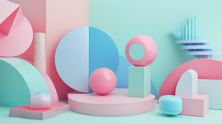 pastel color 3d Abstract background designの素材
