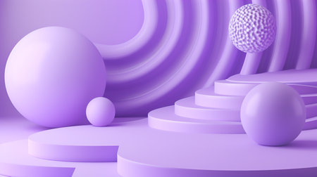3d purple and white abstract geometrical backgroundの素材