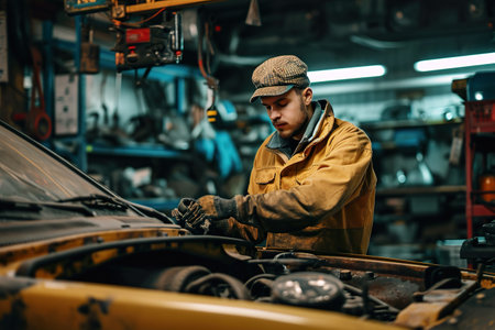 car mechanic working in the garageの素材
