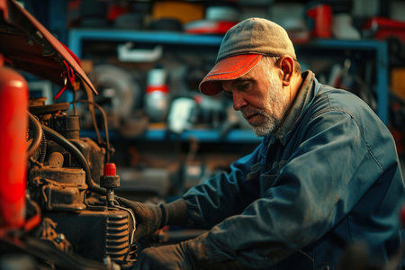car mechanic working in the garageの素材