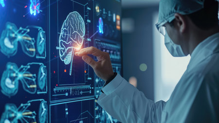 Doctor use robotic artificial intelligence medical technology diagnoseの素材