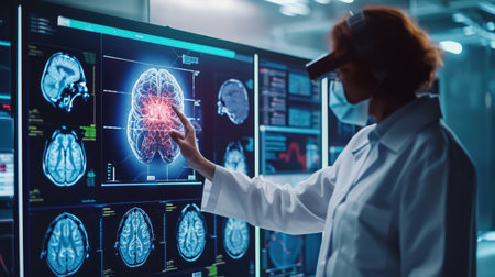 Doctor use robotic artificial intelligence medical technology diagnoseの素材