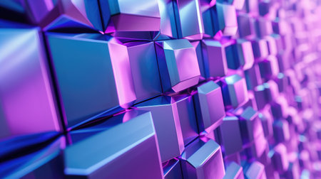 purple and blue 3d abstract geometric backgroundの素材