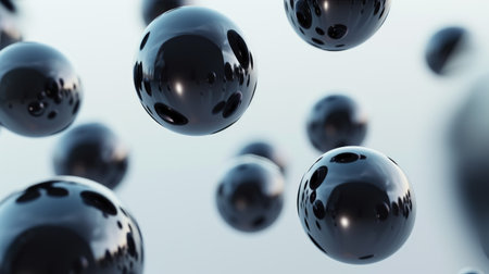 abstract 3d floating spheres backgroundの素材