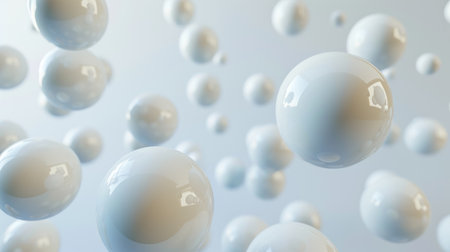 abstract 3d floating spheres backgroundの素材