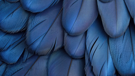 blue hawk feathers with visible detail texture backgroundの素材