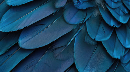 blue hawk feathers with visible detail texture backgroundの素材