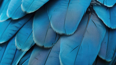blue hawk feathers with visible detail texture backgroundの素材