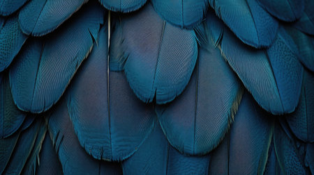 blue hawk feathers with visible detail texture backgroundの素材