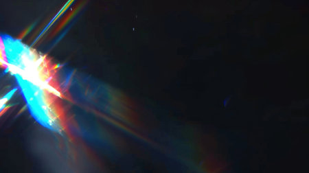 abstract lens flare with dark tone backgroundの素材