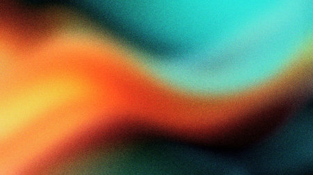 emerald green, sapphire blue, and fiery orange grainy blur gradient abstract background