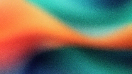 emerald green, sapphire blue, and fiery orange grainy blur gradient abstract background