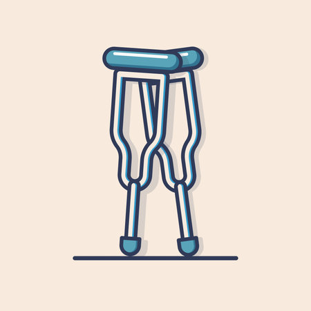Crutches icon. Vector illustration of a crutches.のイラスト素材