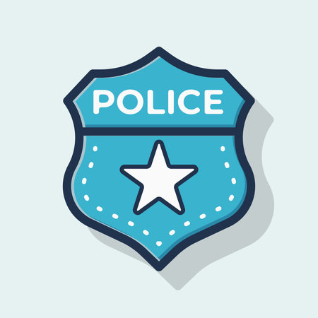 police badge icon design, vector illustration eps10 graphic flat styleのイラスト素材