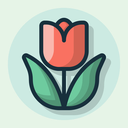 Tulip flower flat icon. Vector illustration, eps 10のイラスト素材