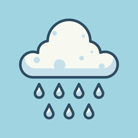 Cloud with rain drops vector illustration. Weather forecast icon. Rainy weather symbol.のイラスト素材