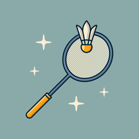 magnifying glass and badminton racket vector illustration graphic designのイラスト素材