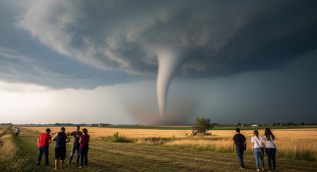Prairie Storm Clouds ominous weather Saskatchewan Canada Rural landscape panoramaの素材