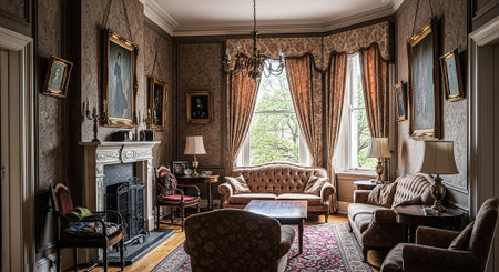 Luxury living room interior in classic style. Nobody inside.の素材