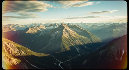 Mountain landscape. View of the mountains from the top of the mountain.の素材