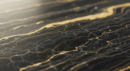Abstract background of black and gold marble texture. 3d render illustrationの素材