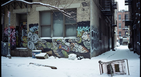 Colorful graffiti on a building in Brooklyn.の素材