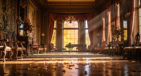 Luxury interior of a royal palace in Paris, France.の素材