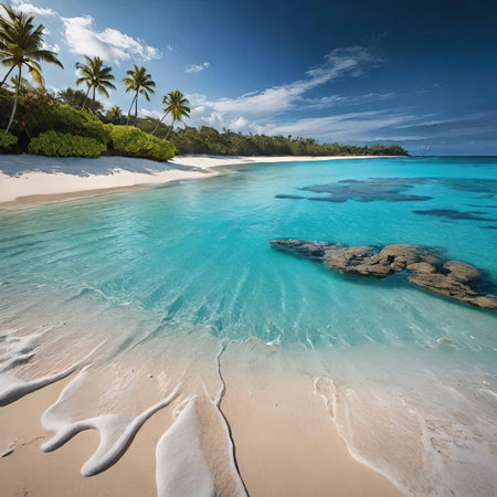 Beautiful beach at Seychelles, Praslin islandの素材