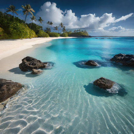 Tropical beach at Seychelles, Mahe islandの素材