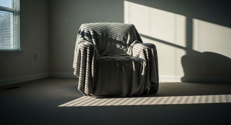 Comfortable armchair in the light of the window. 3d renderingの素材