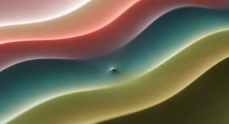 Abstract 3d rendering of fluid wavy surface. Bended stripes background.の素材