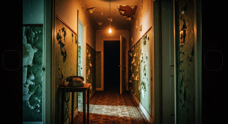 Creepy halloween concept. Horror Halloween background. 3D renderの素材