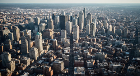 Aerial view of the city of Chicago, Illinois, USA.の素材